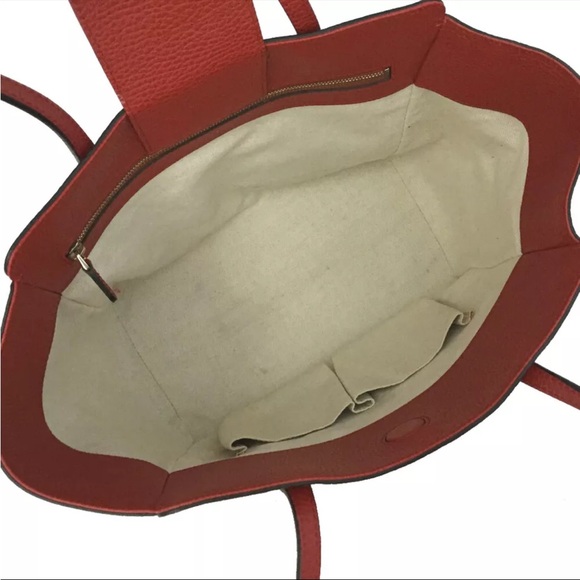 GUCCI Swing Logo Red Leather Shoulder Tote Bag - Picture 7 of 9